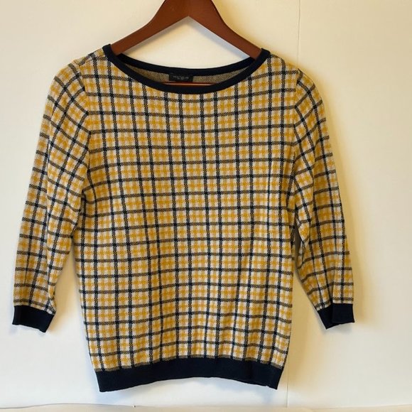 Ann Taylor Plaid Sweater Retro Style Size Small - Picture 2 of 6